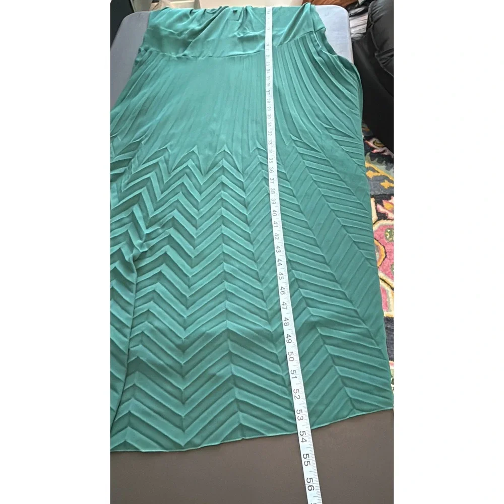 Milva Mi Shirt Dress Green Pleated Long Sleeve Belter Classy Maxi Modest Medium‎